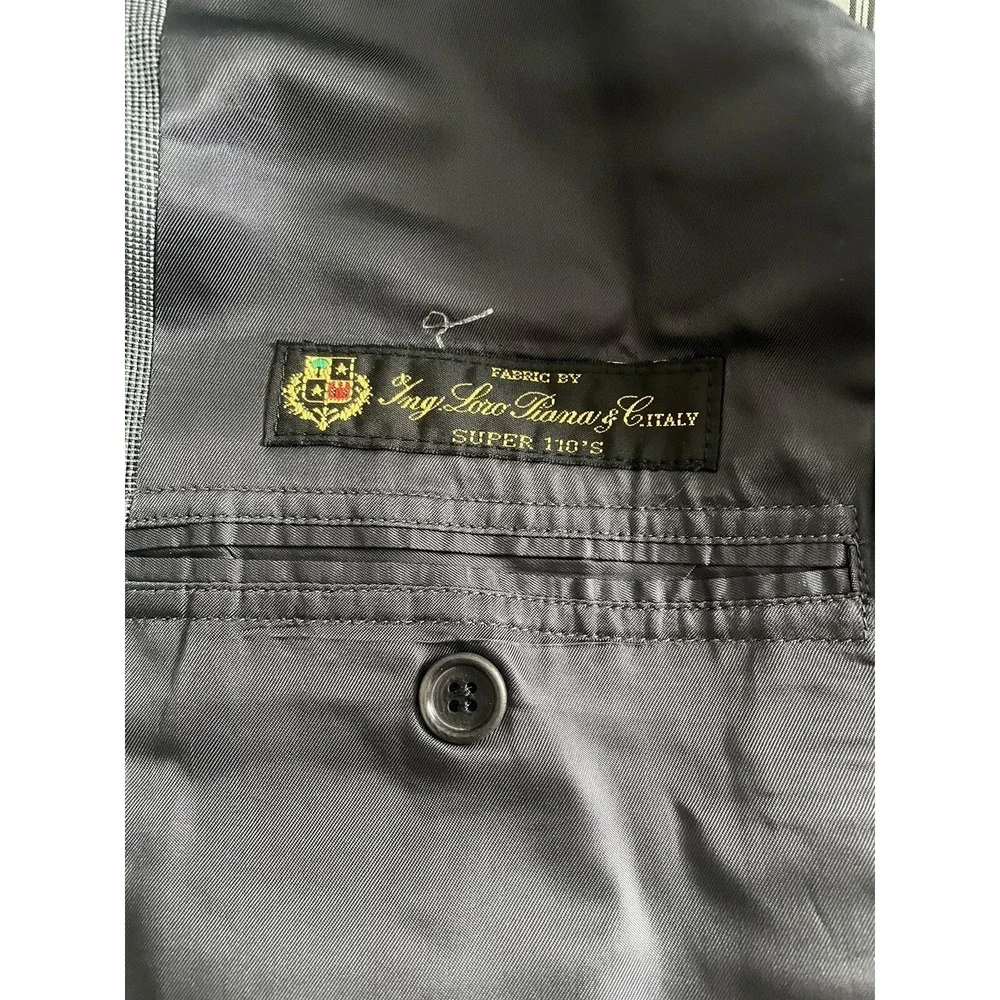 Brooks Brothers Loro Piana‎ Blazer Men 46L Long Grey Super 110s Wool Sport Coat